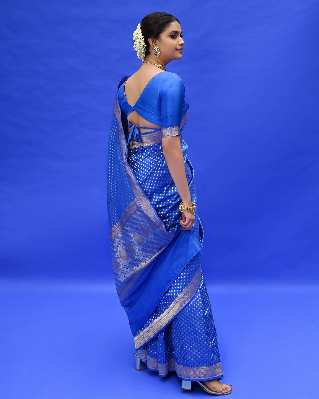 Barkha Blue Soft Silk Saree