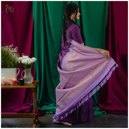 Paru Purple Banarasi Silk Saree