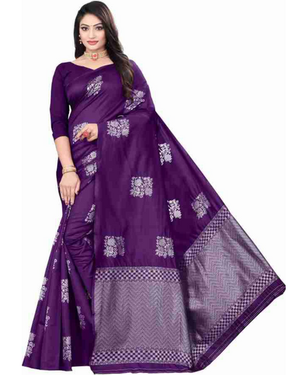 Eva Purple Soft Silk Saree