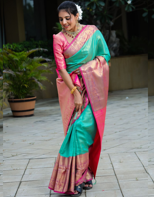 Ishita Firozy Tissue Silk Saree With Elegant Blouse