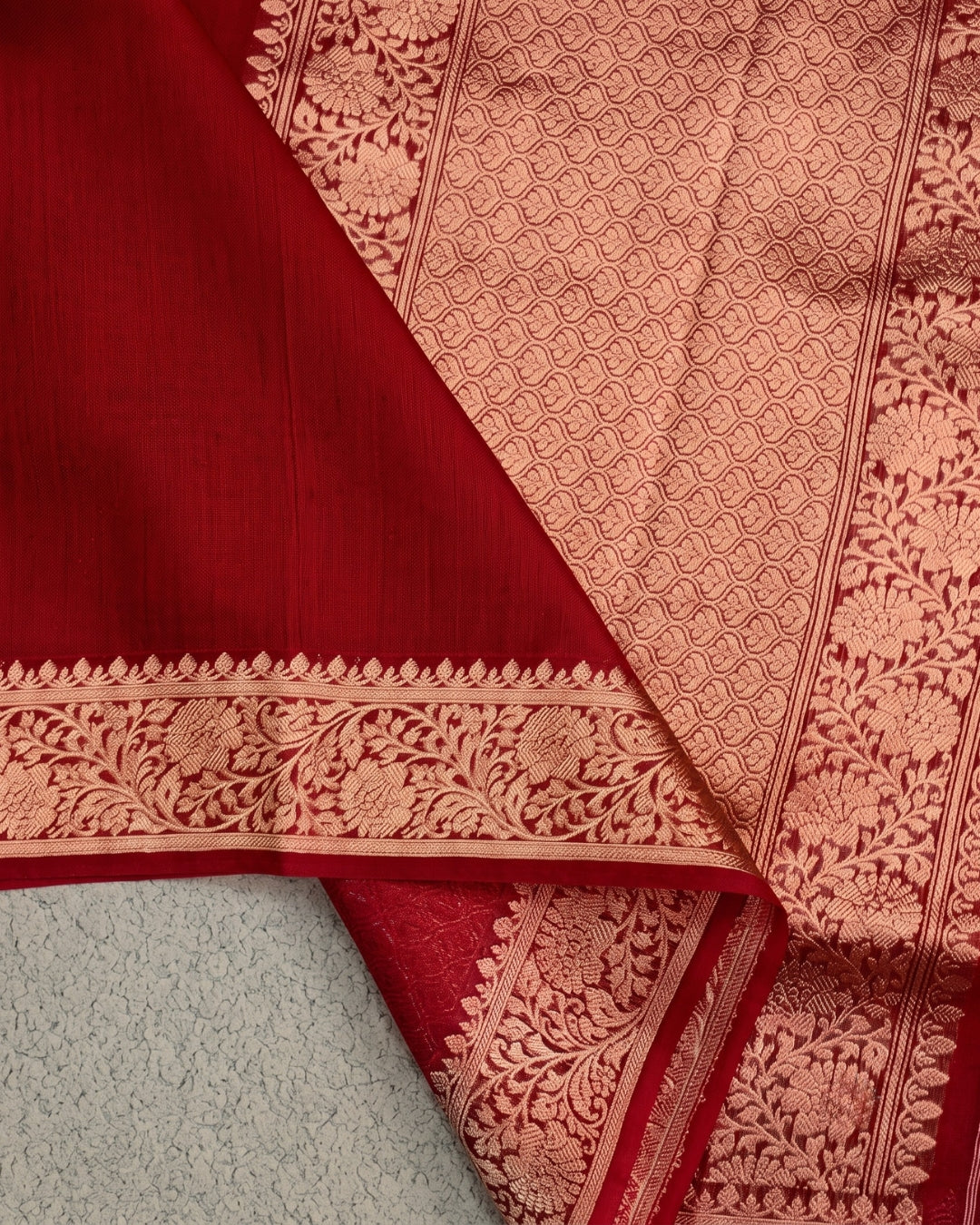 Harini - Ruby Red Banarasi Silk Designer Saree