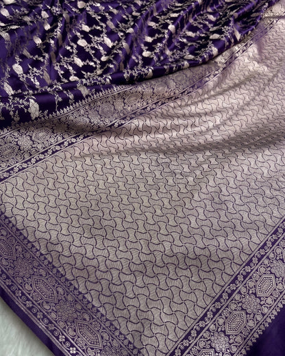 Aadhya - Royal Purple Banarasi Silk Saree
