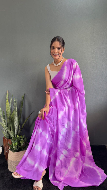 Sara 1 Min Ready To Wear Saree Laheriya Print Saree