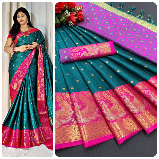 Arvi Ramagreen Cotton Silk Saree