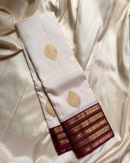 Meera White Banarasi Silk Saree