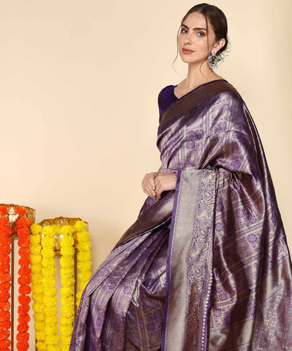 Amethyst Silk Splendor Soft Banarasi Silk Saree WIth Fabulouse Blouse