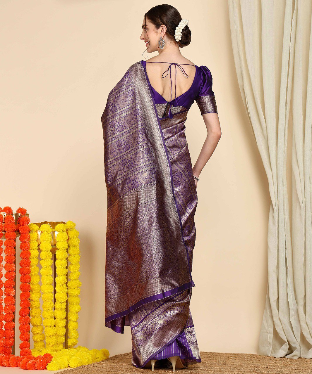 Amethyst Silk Splendor Soft Banarasi Silk Saree WIth Fabulouse Blouse