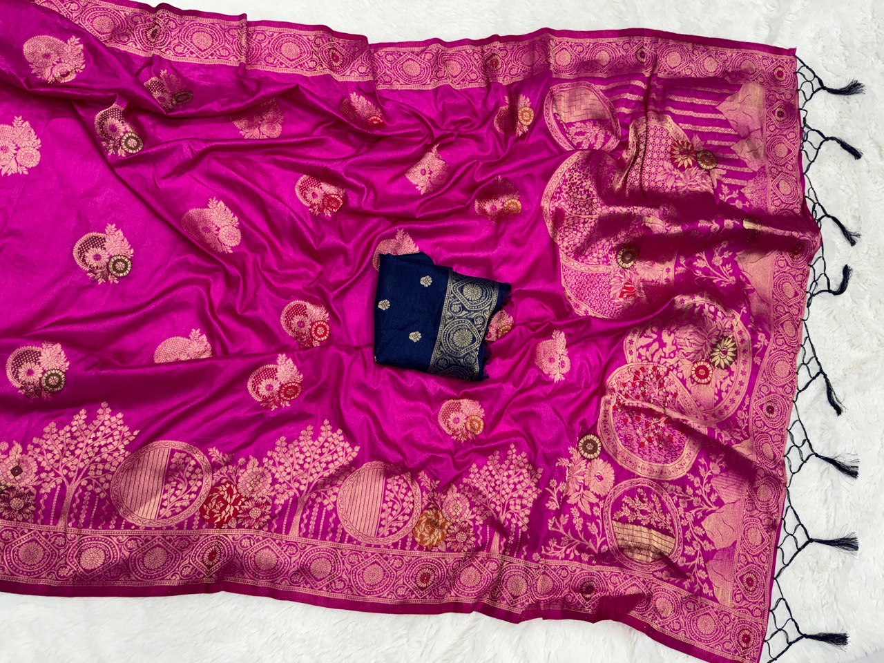 Mitra Dark Pink Dolla Silk Saree