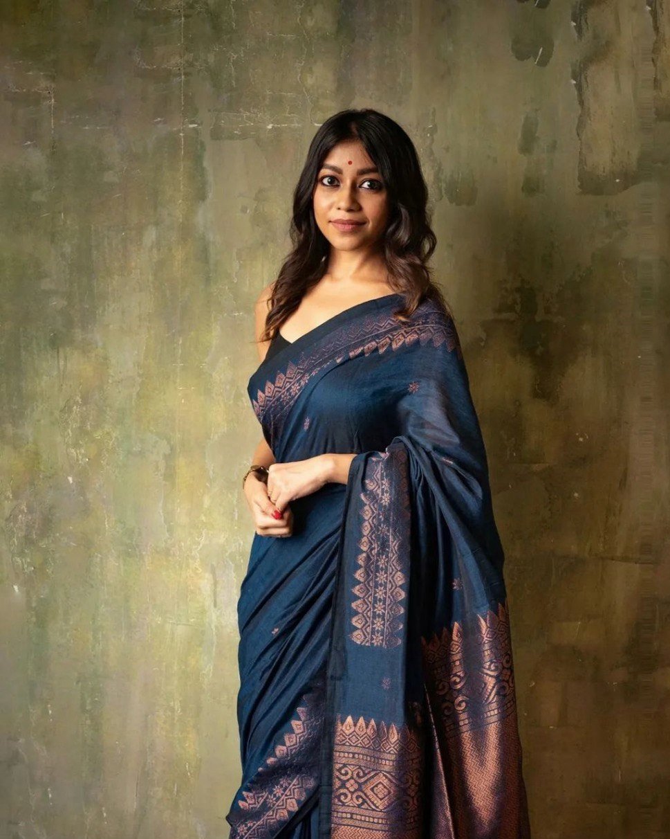 Kinjal Nile Blue Banarasi Silk Saree