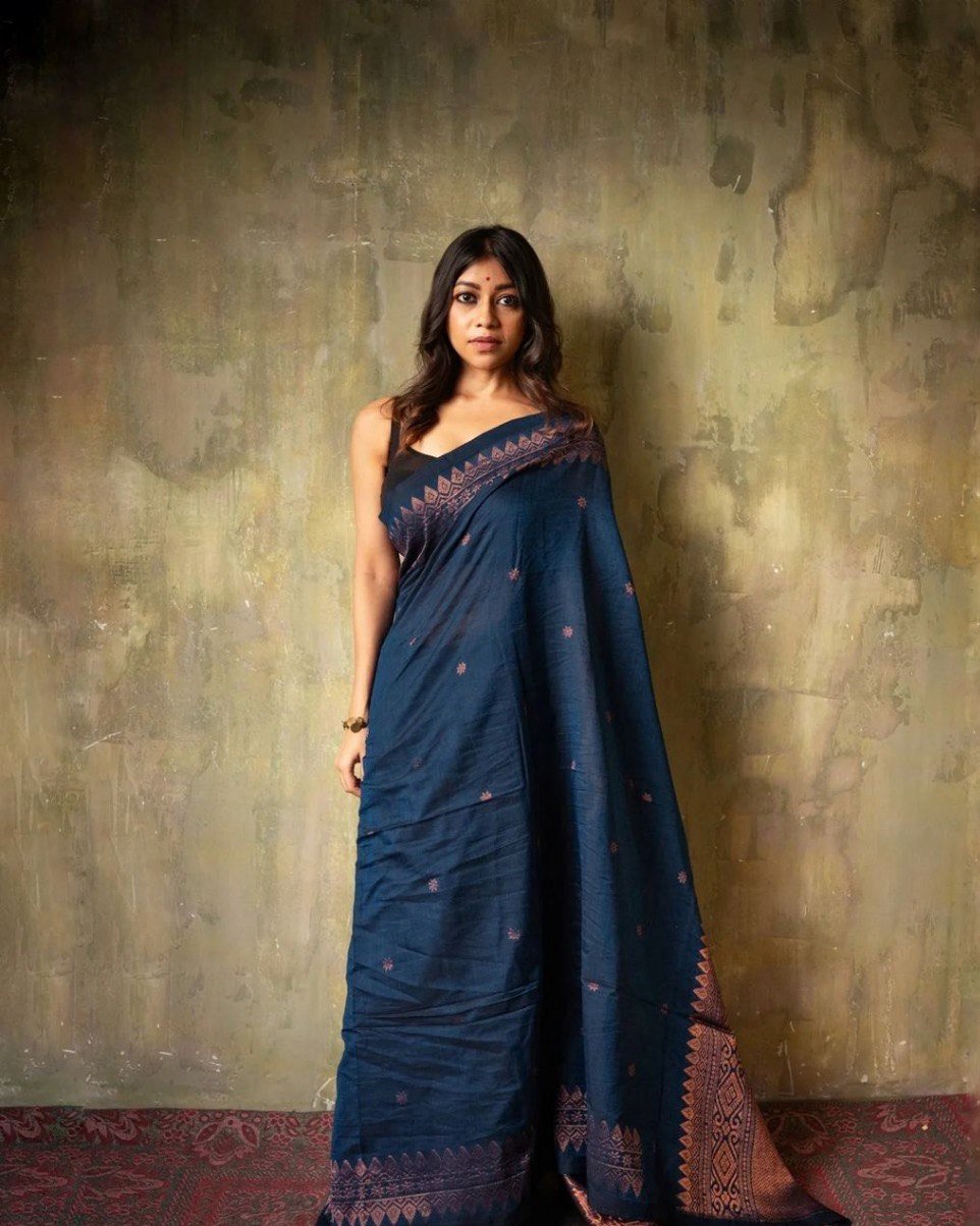 Kinjal Nile Blue Banarasi Silk Saree