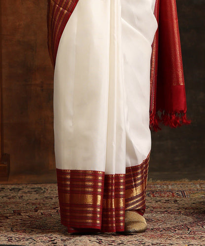 Rutu White Banarasi Silk Saree