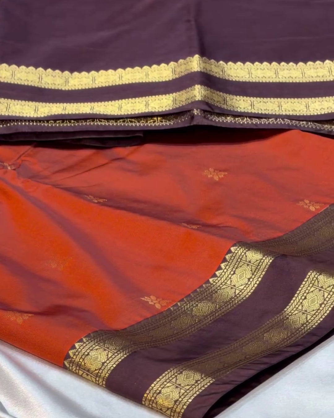 Vasudha - Copper Ember Heritage Soft Silk Blend Saree