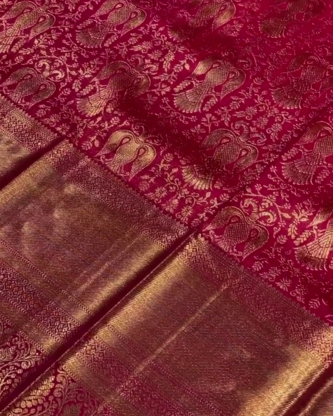 Avany - Royal Magenta Peacock Woven Silk Saree