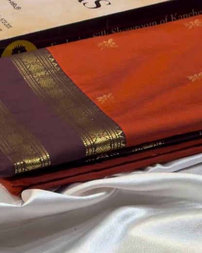Vasudha - Copper Ember Heritage Soft Silk Blend Saree
