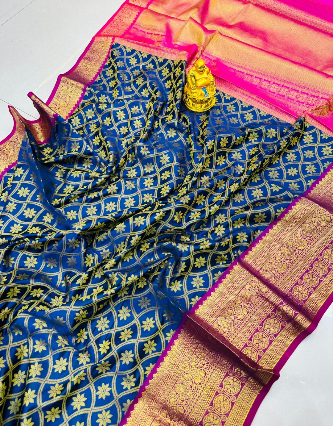 Sanjana Tory Blue Banarasi Silk Saree