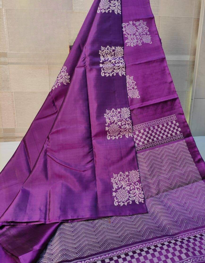 Eva Purple Soft Silk Saree