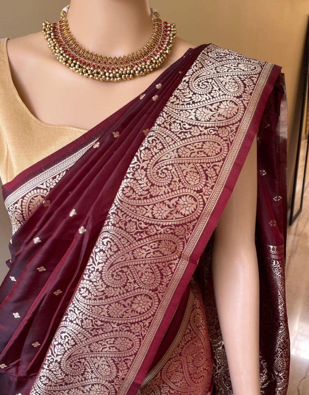 Krishna Maroon Coloured Soft Silk Saree