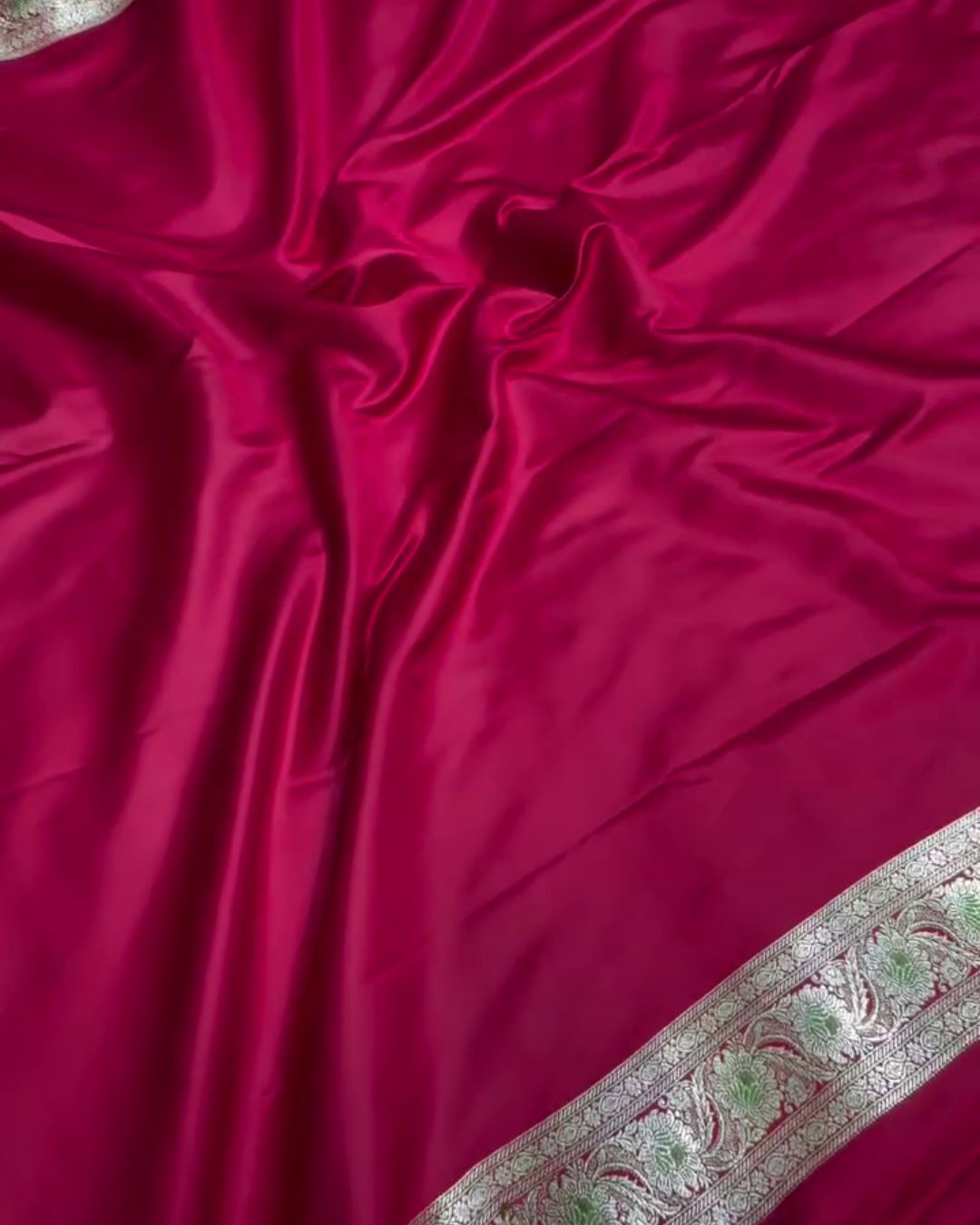 Mahati - Rani Pink Banarasi Silk Saree with Meenakari Zari Border