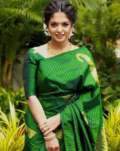 Hansika Green Soft Silk Saree