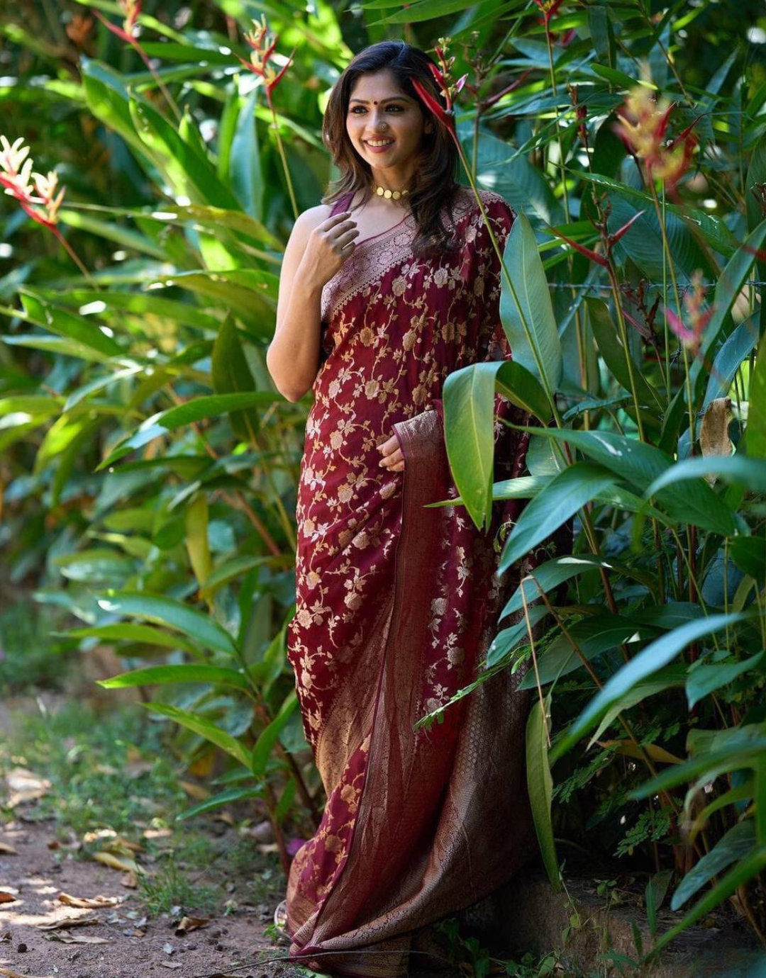 Mahi Maroon Banarasi Silk Saree