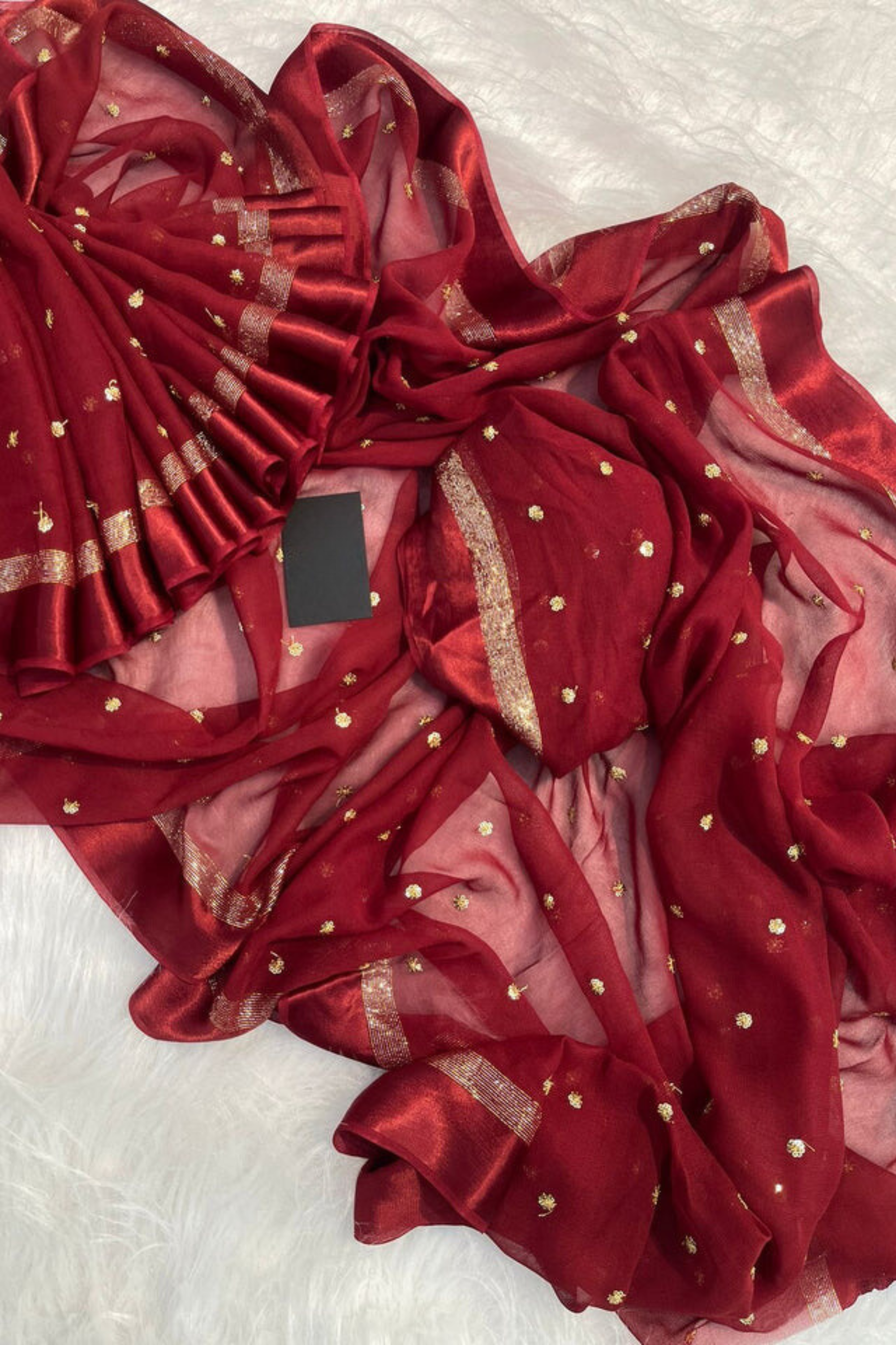 Royal - Crimson Charm - Organza Silk Saree