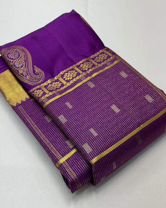 Tanvika - Royal Purple Kanjivaram Saree