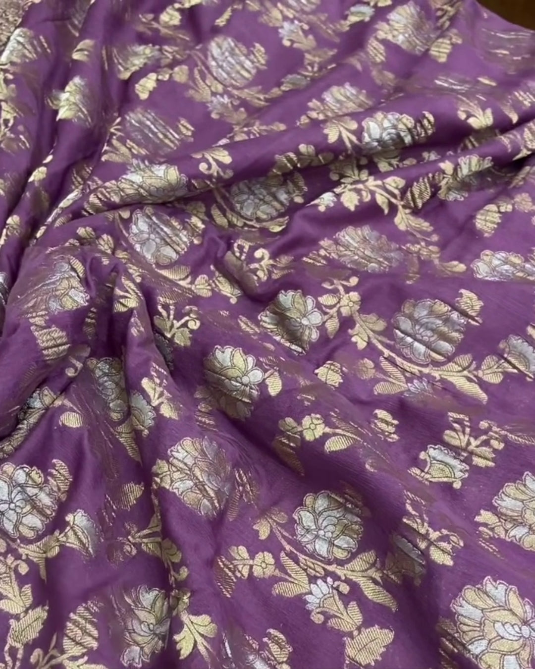 Aarunya - Purple Heritage Banarasi Silk Saree