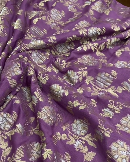 Tarangini - Purple Heritage Banarasi Silk Saree