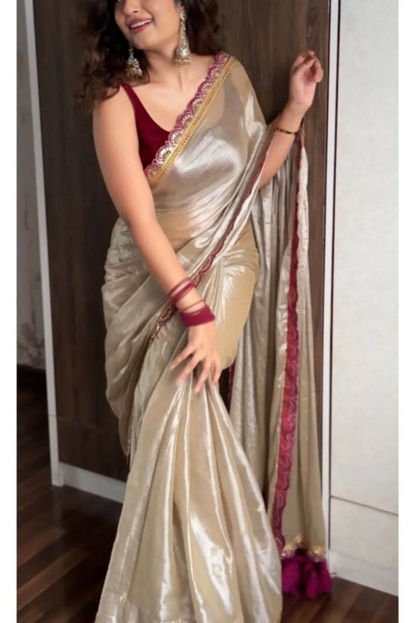 Velvet Touch - Gold - Banarasi Silk Saree
