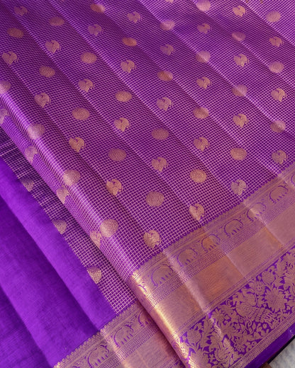 Rushika - Gold Zari Purple Saree