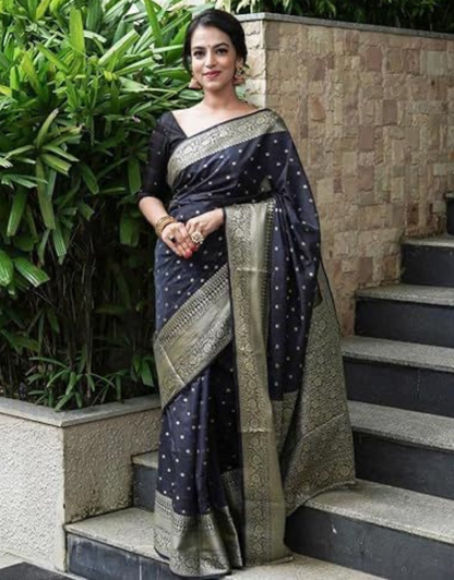 Jaya Black Banarasi Silk Saree