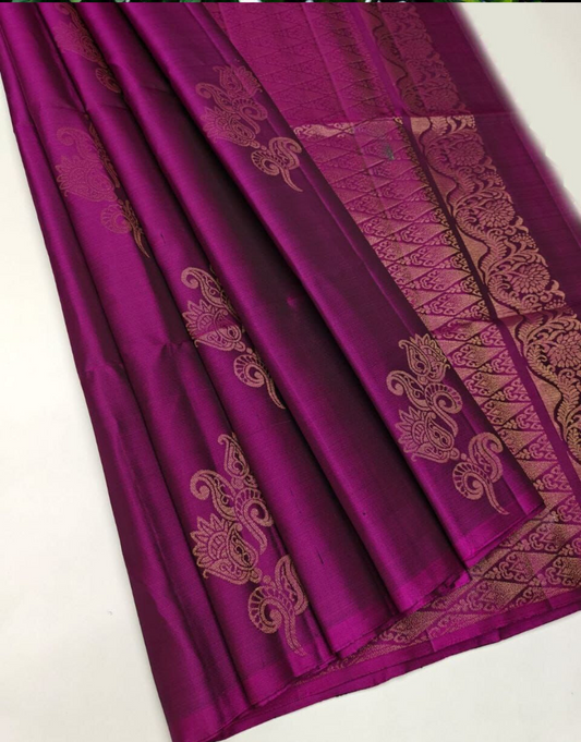 Sweta RubyPink Litchi Silk Saree