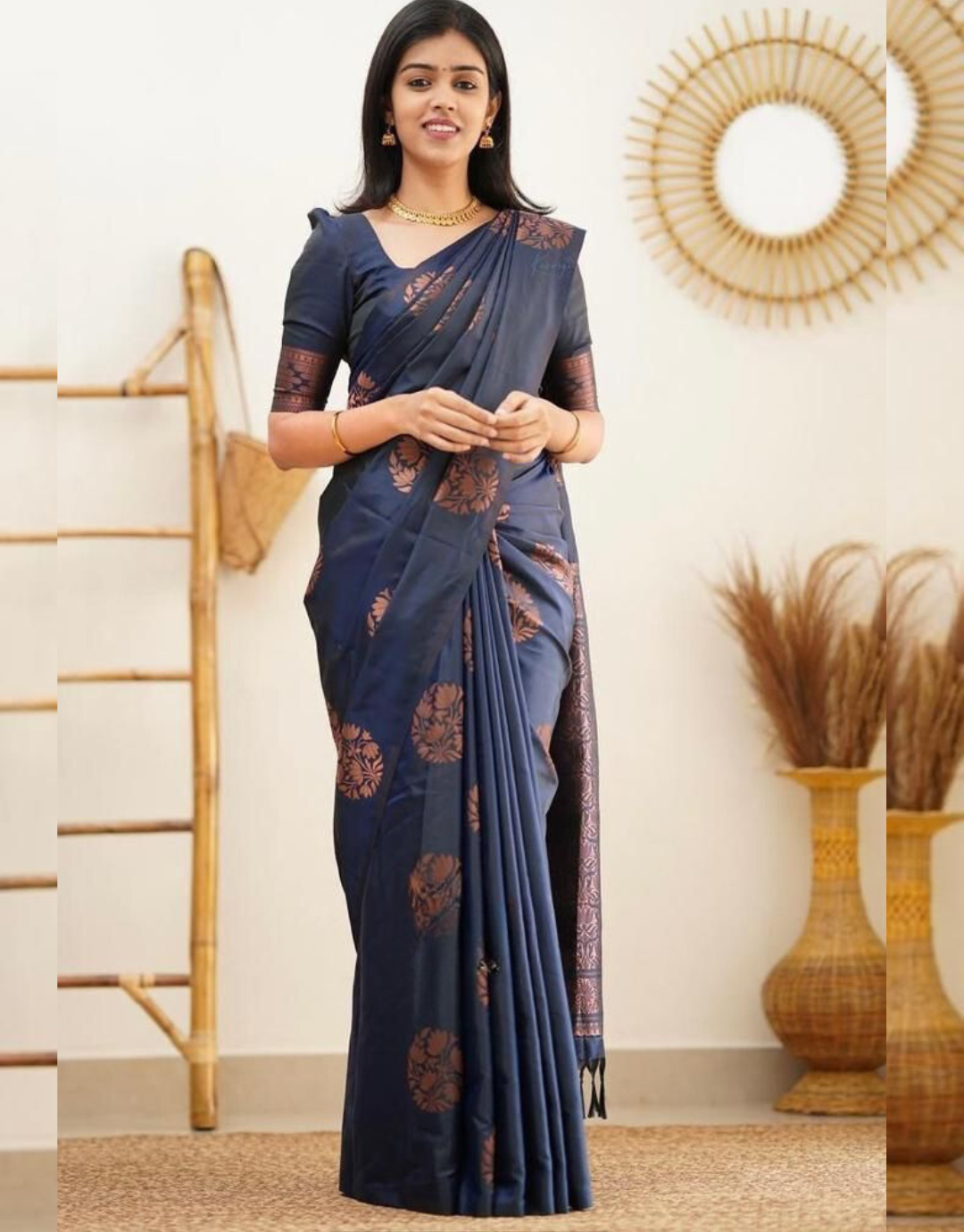 Nancy NavyBlue Soft Silk Saree