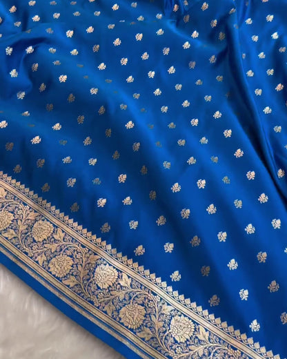 Aisha - Royal Blue Heritage Banarasi Weave Saree
