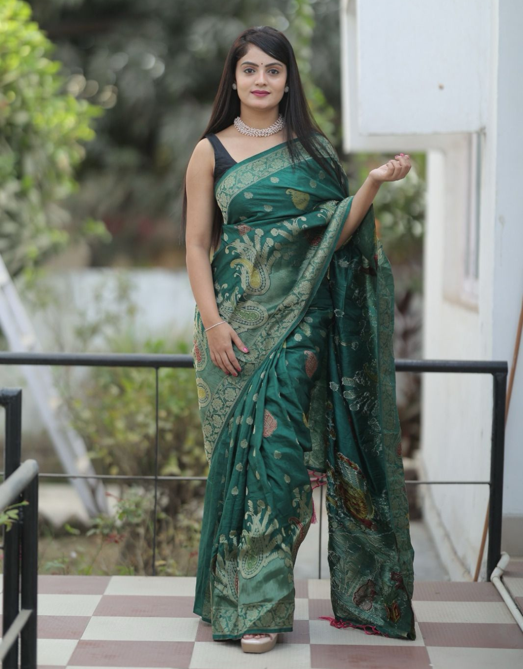 Mitra Green Dolla Silk Saree