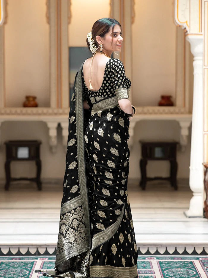 Sudha Black Banarasi Silk Saree