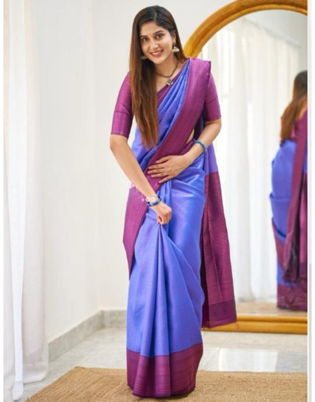 Jivika RoyalBlue Kanchipuram Silk Saree