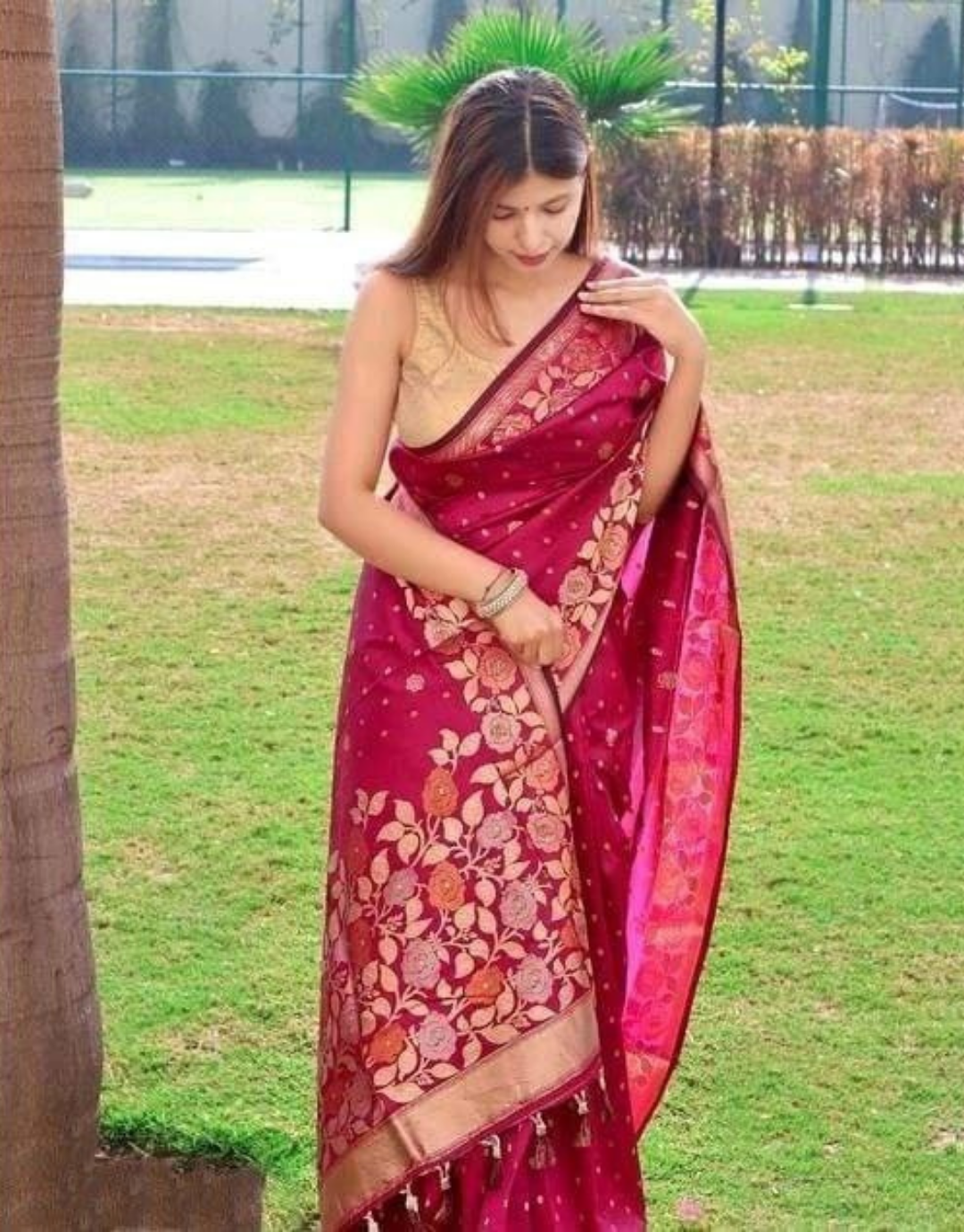 Kalpana Pink Banarasi Silk Saree