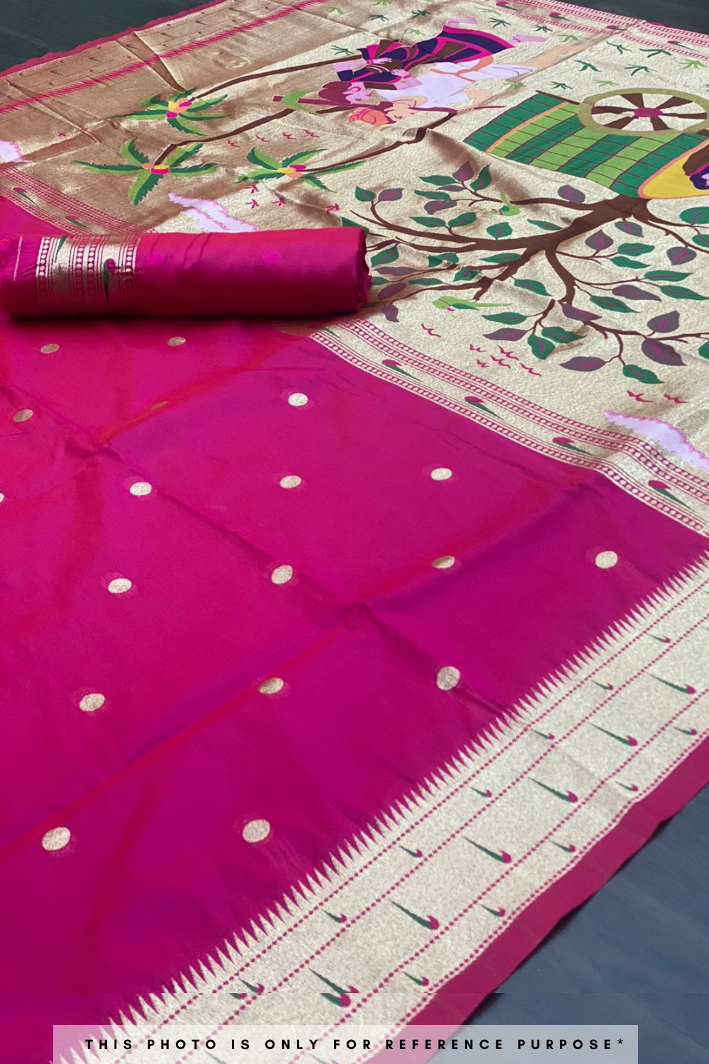 Kaveri Pink Woven Paithani Silk Saree