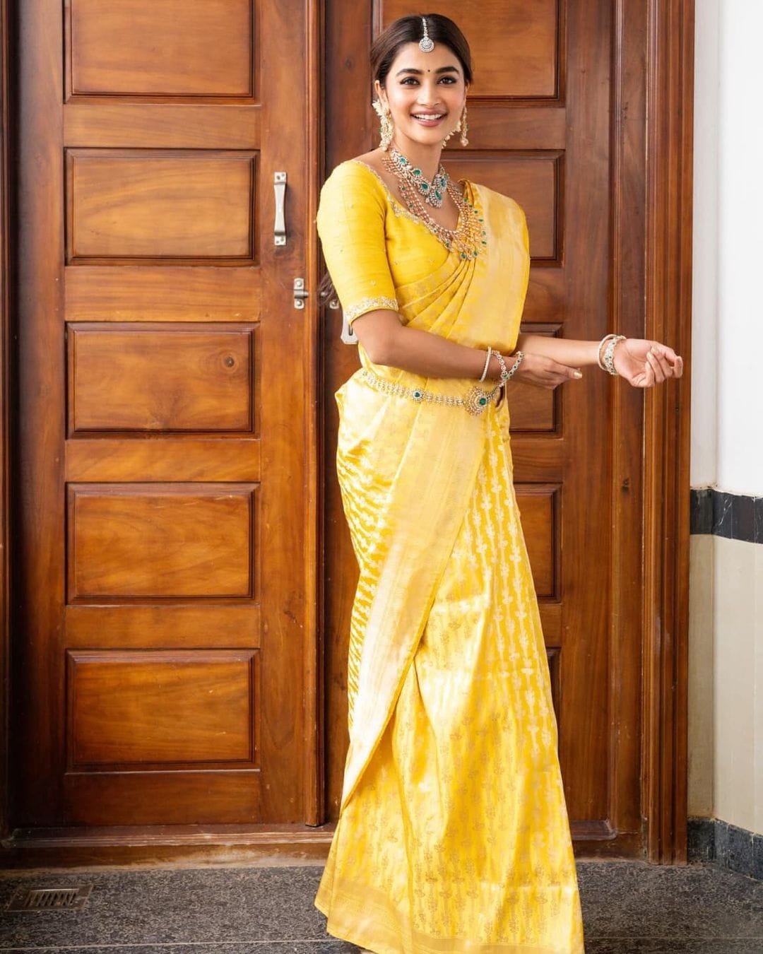 Kaveri Yellow Banarasi Silk Saree