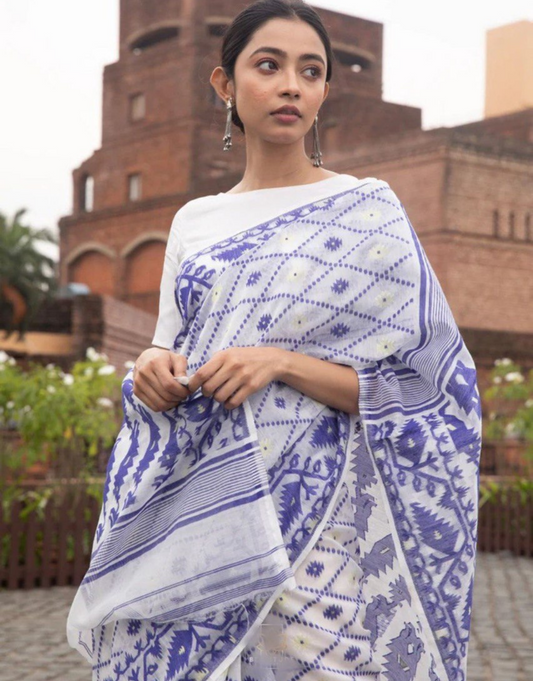 Reena Lavender Linen cotton Saree