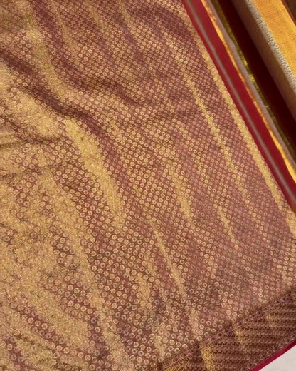 Nirmal - Antique Gold Heritage Elephant Silk Saree