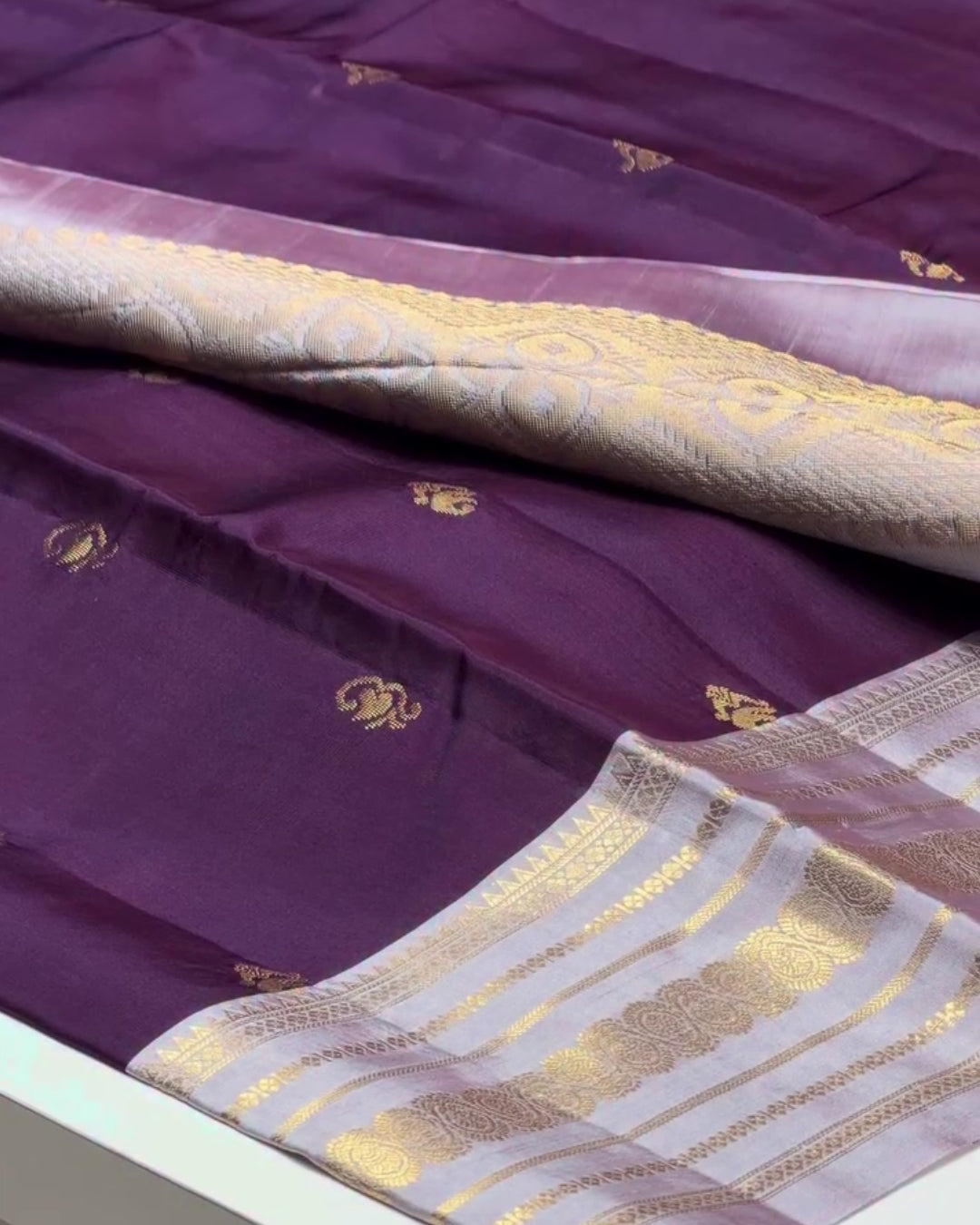 Vrunda - Traditional Plum Party Wear Saree