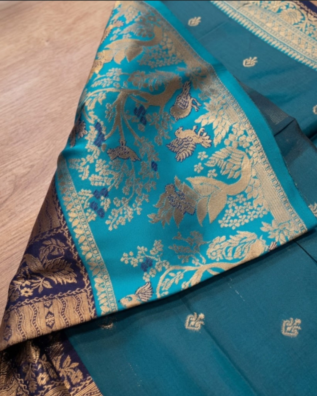 Hemali - Elegant Peacock Banarasi Bird Zari Saree