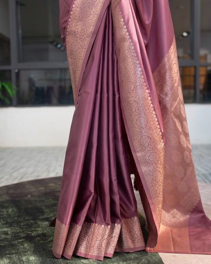 Anika - Dusty Rose Heritage Soft Silk Saree