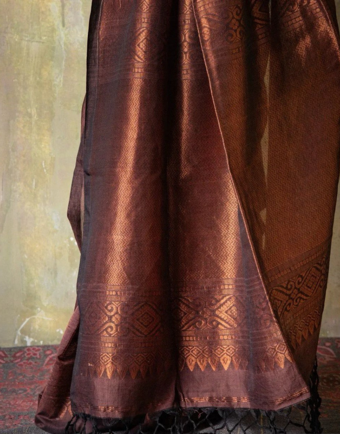 Kinjal Brown Banarasi Silk Saree