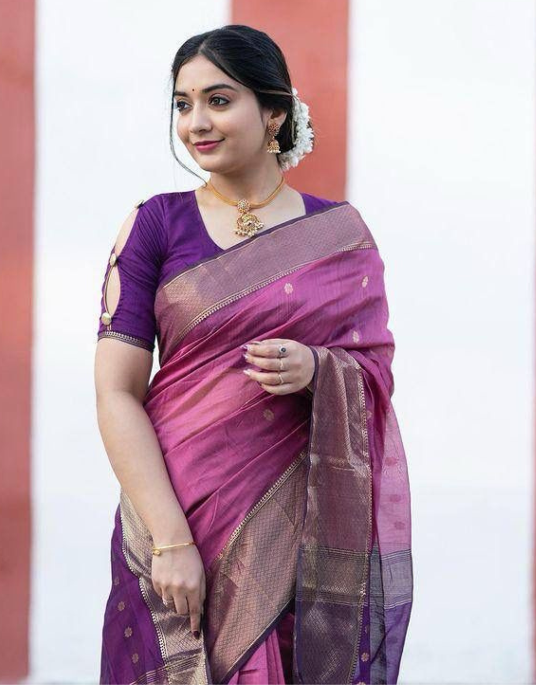 Sita Lilac Purple Banarasi Silk Saree