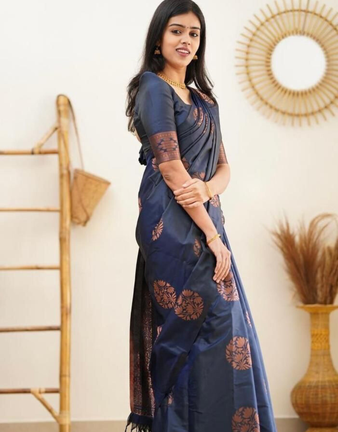 Nancy NavyBlue Soft Silk Saree