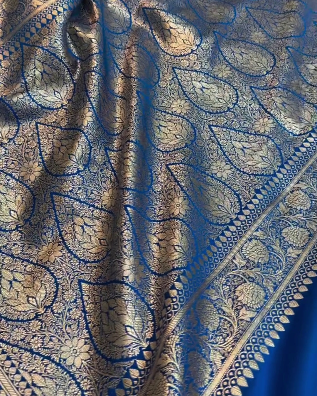 Aisha - Royal Blue Heritage Banarasi Weave Saree