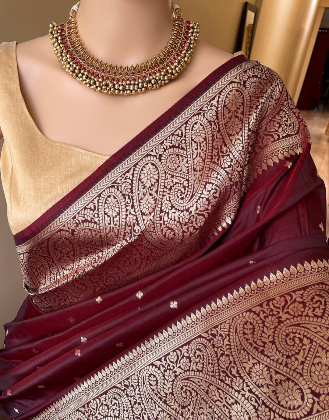 Krishna Maroon Coloured Soft Silk Saree